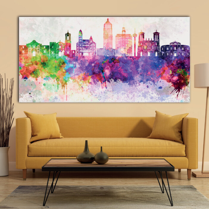 Tableau Ville en couleurs Tableau Abstrait Tableau Ville