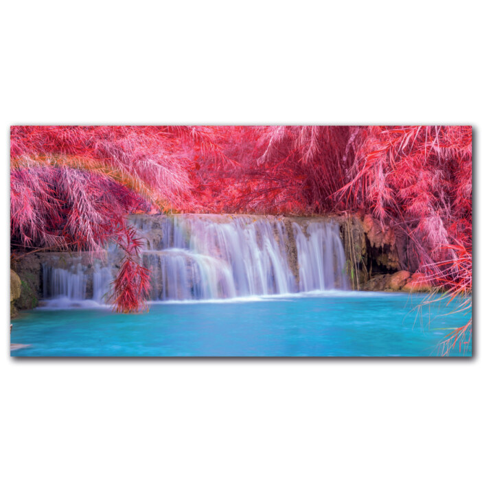 Tableau cascade dans la forêt de pluie rose Tableau Nature Tableau Paysage