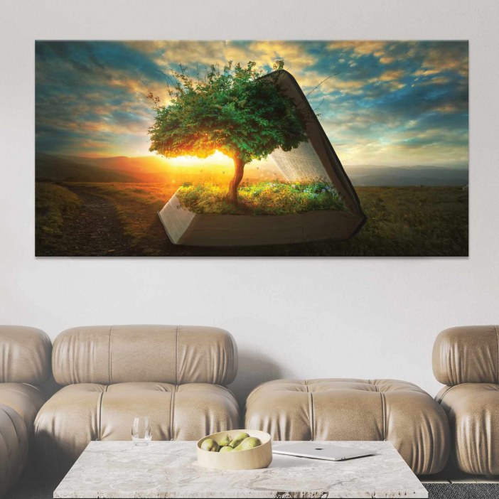 Tableau Arbre sur un livre Tableau Arbre Tableau Nature