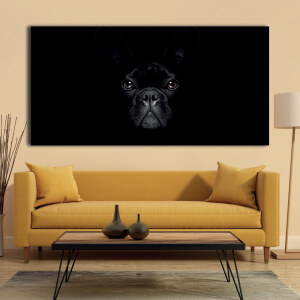 Tableau Bouledogue français dans le noir Tableau Animaux Tableau Chien