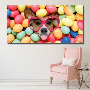 Tableau Chien dans une piscine à balles Tableau Animaux Tableau Chien