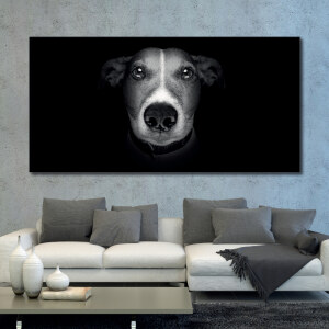 Tableau Jack Russell Terrier noir et blanc Tableau Animaux Tableau Chien