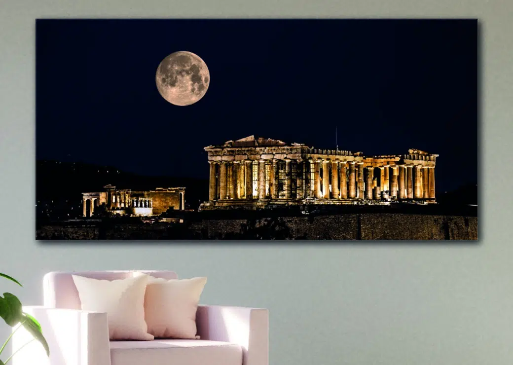Tableau Panthéon sous la pleine lune Tabloide