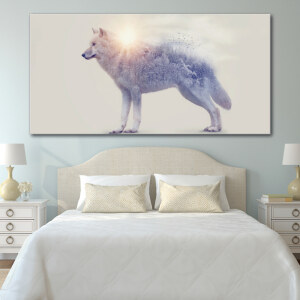 Tableau Loup blanc et la nature Tableau Animaux Tableau Loup