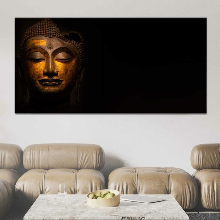 Tableau Visage Bouddha en cuivre