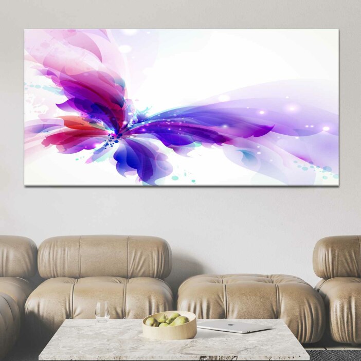 Tableau Papillon violet et bleu