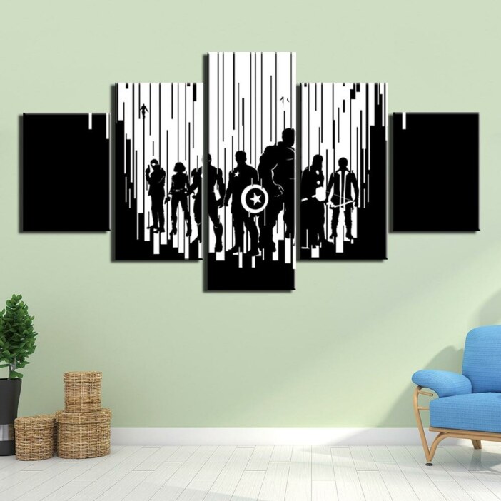 Tableau Avengers noir et blanc Tableau Marvel Tableau Geek taille: S|M|L|XL