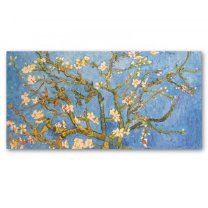Tableau sur toile Van Gogh, Fleur d'amandier, variante dorée