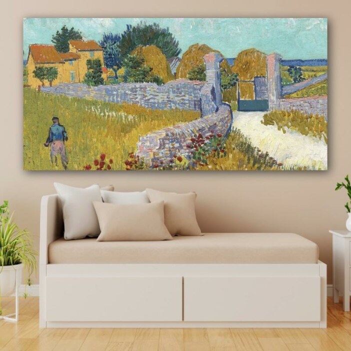 Tableau Van Gogh Ferme en Provence Tableau Artiste Peintre Tableau Van Gogh taille: XXS|XS|S|M|L|XL|XXL