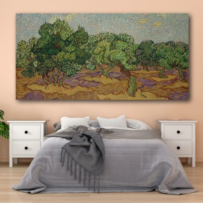 Tableau Van Gogh Oliviers sous le soleil Tableau Artiste Peintre Tableau Van Gogh taille: XXS|XS|S|M|L|XL|XXL