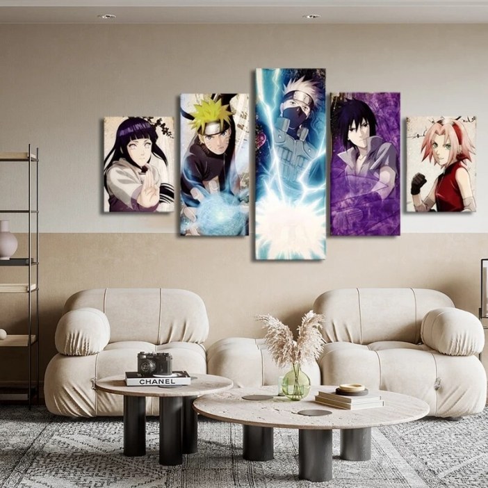 Bandai – Naruto 5 panneaux, impression sur toile de personnage animé Sakura Kakashi Hinata Uchiha Sasuke, affiche de personnage, décor mural pour la maison Uncategorized b69a2031f5475bad48ac93: 20x35 20x45 20x55cm|30x50 30x70 30x80cm|40x60 40x80 40x100cm