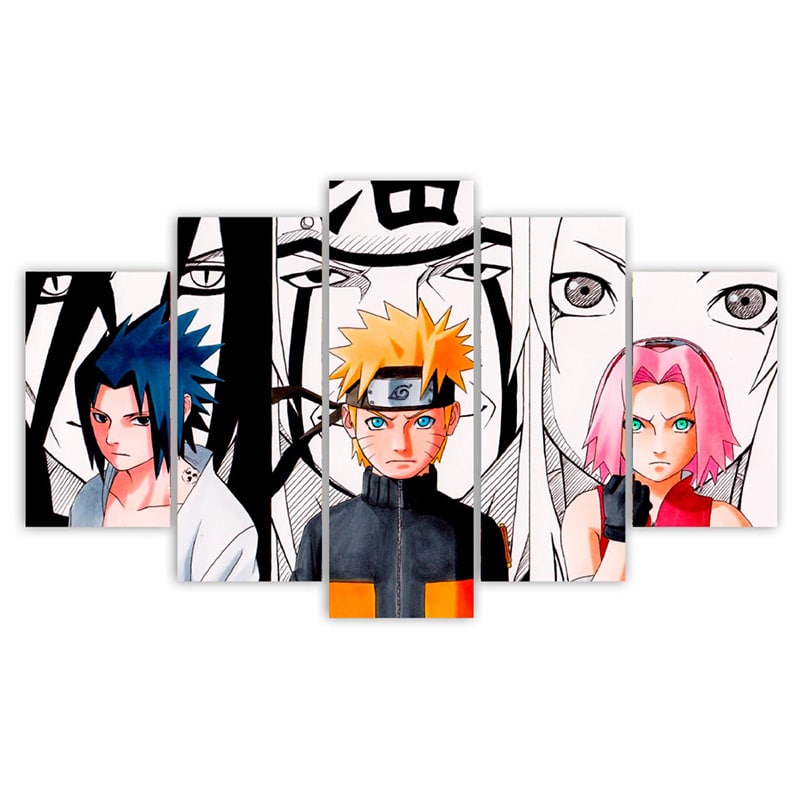 Naruto – 5 panneaux, impression sur toile, Naruto Uzumarki Haruno Sakura Uchiha Sasuke, affiche de personnage, décor mural pour la maison Uncategorized couleur: Multicolore