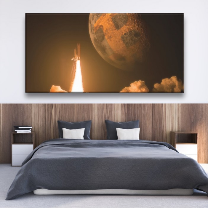 Tableau Bitcoin to the moon Tableau Cryptomonnaie Tableaux originaux taille: XXS|XS|S|M|L|XL|XXL