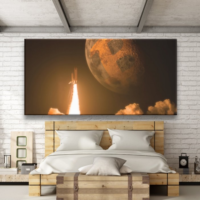 Tableau Bitcoin to the moon Tableau Cryptomonnaie Tableaux originaux taille: XXS|XS|S|M|L|XL|XXL