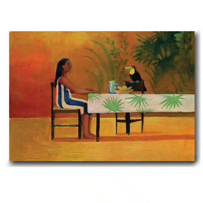 Tableau Gauguin, un Toucan à ma table Tableau Gauguin Tableau Artiste Peintre taille: XXS|XS|S|M|L|XL|XXL