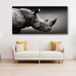 Tableau rhinocéros noir et blanc Tableau Animaux taille: XXS|XS|S|M|L|XL|XXL