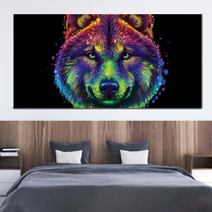 Tableau loup pop art taille: XXS|XS|S|M|L|XL|XXL