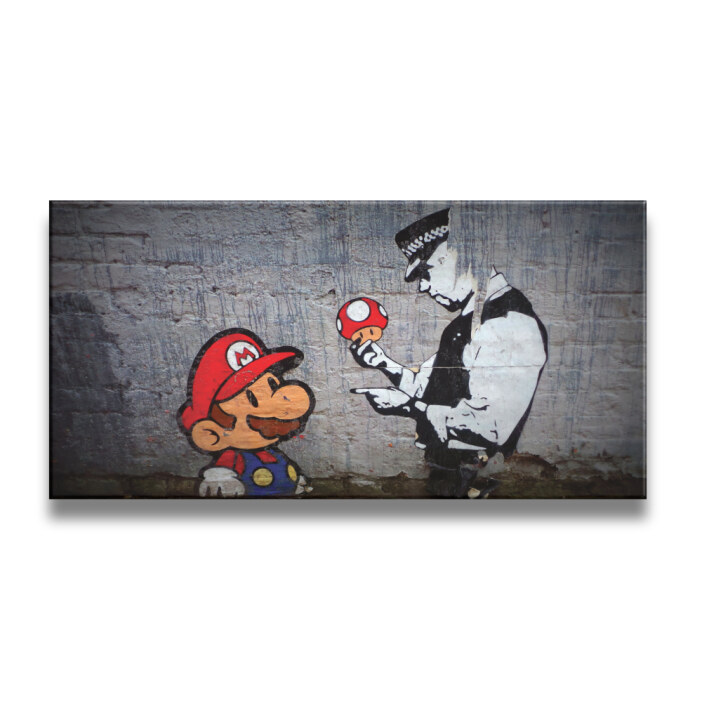 Tableau Super Mario avec policier Tableaux originaux Tableau Geek Tableau Super Mario taille: XXS|XS|S|M|L|XL|XXL