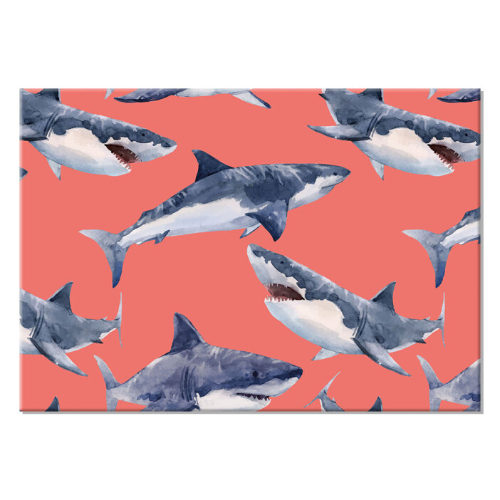 Tableau Requins aquarelle Tableau Requin Tableau Animaux format: Horizontal