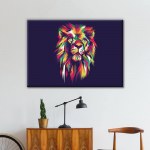 Tableau lion pop art moderne format: Horizontal