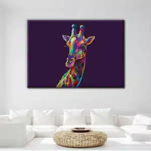 Tableau portrait girafe pop art Tableau Animaux Tableau Girafe Tableau Pop Art format: Horizontal
