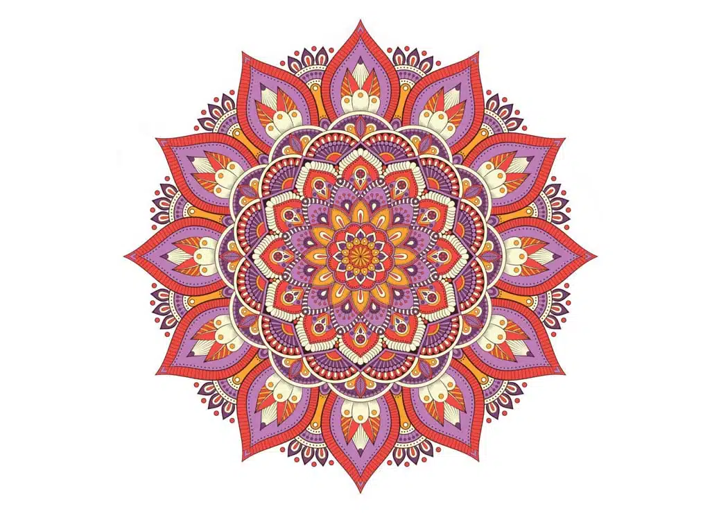 Tableau mosaïque de mandalas colorés Tableau Mandala Tableau Zen format: Horizontal