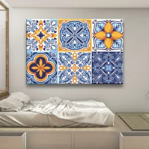 Tableau mosaique motif floral. Bonne qualité, original, accrochée sur un mur