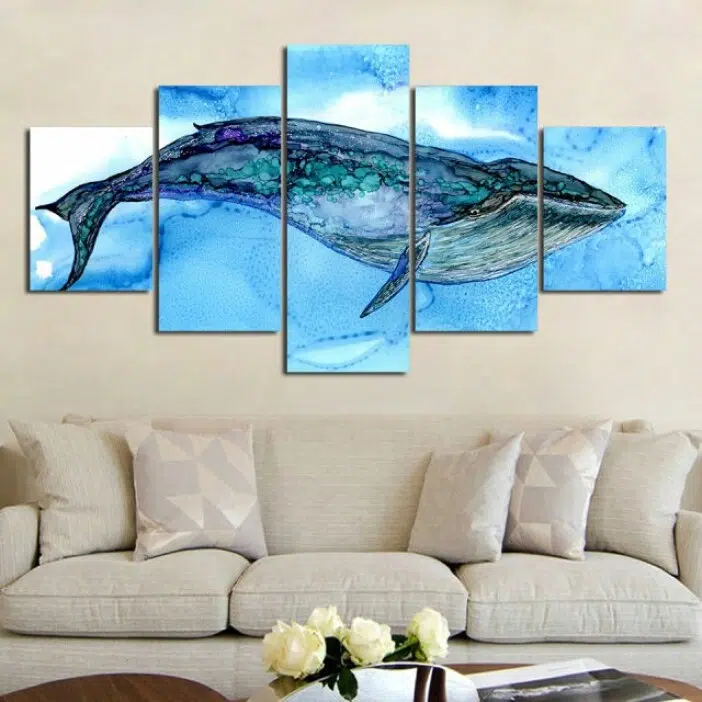 Tableau baleine géante style peinture