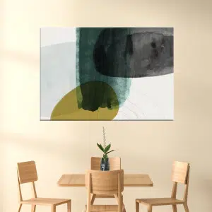 Tableau scandinave aquarelle. Bonne qualité, original, accrochée sur un mur au dessue d'une table à manger dans une maison