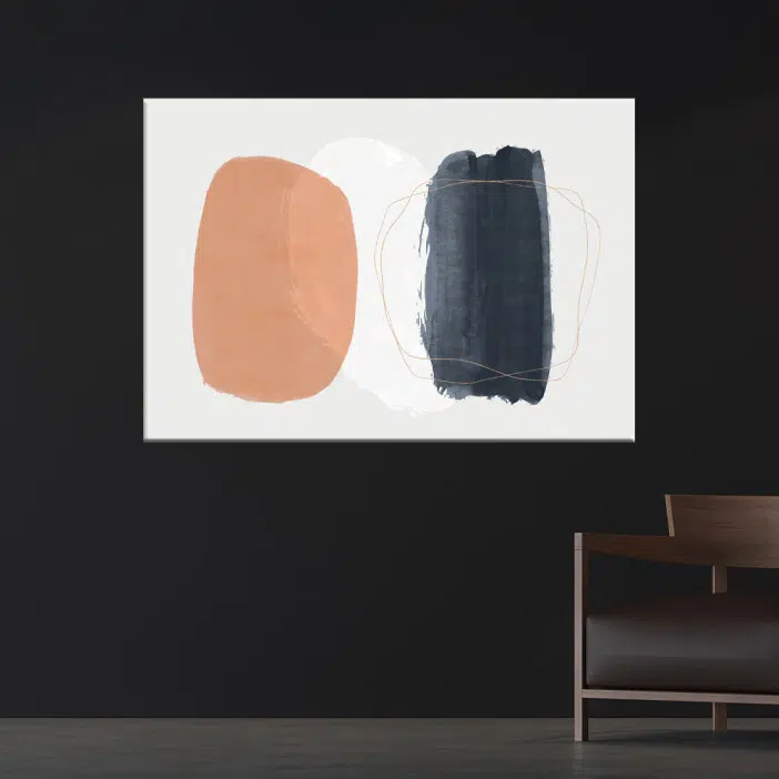 Tableau scandinave minimaliste. Bonne qualité, original, accrochée sur un mur dans une maison