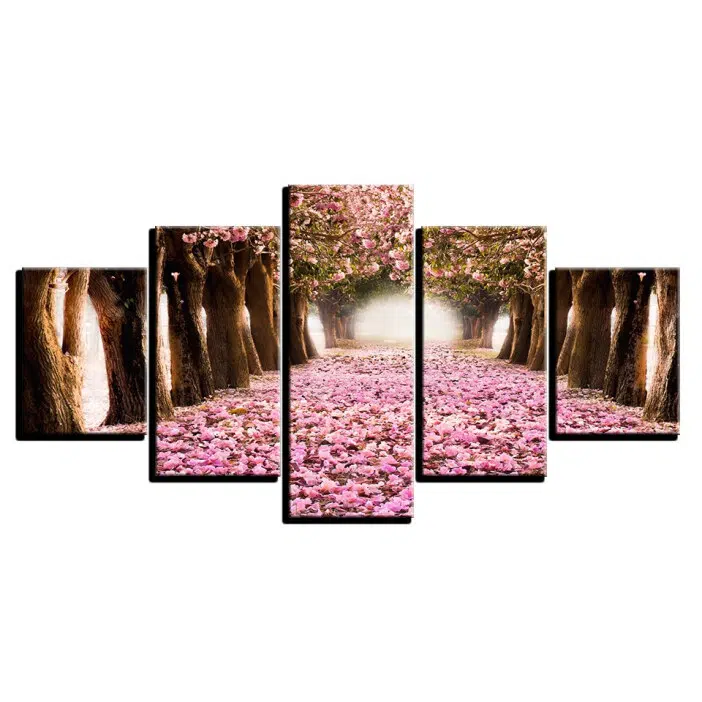 tableau arbre de cerisier rose