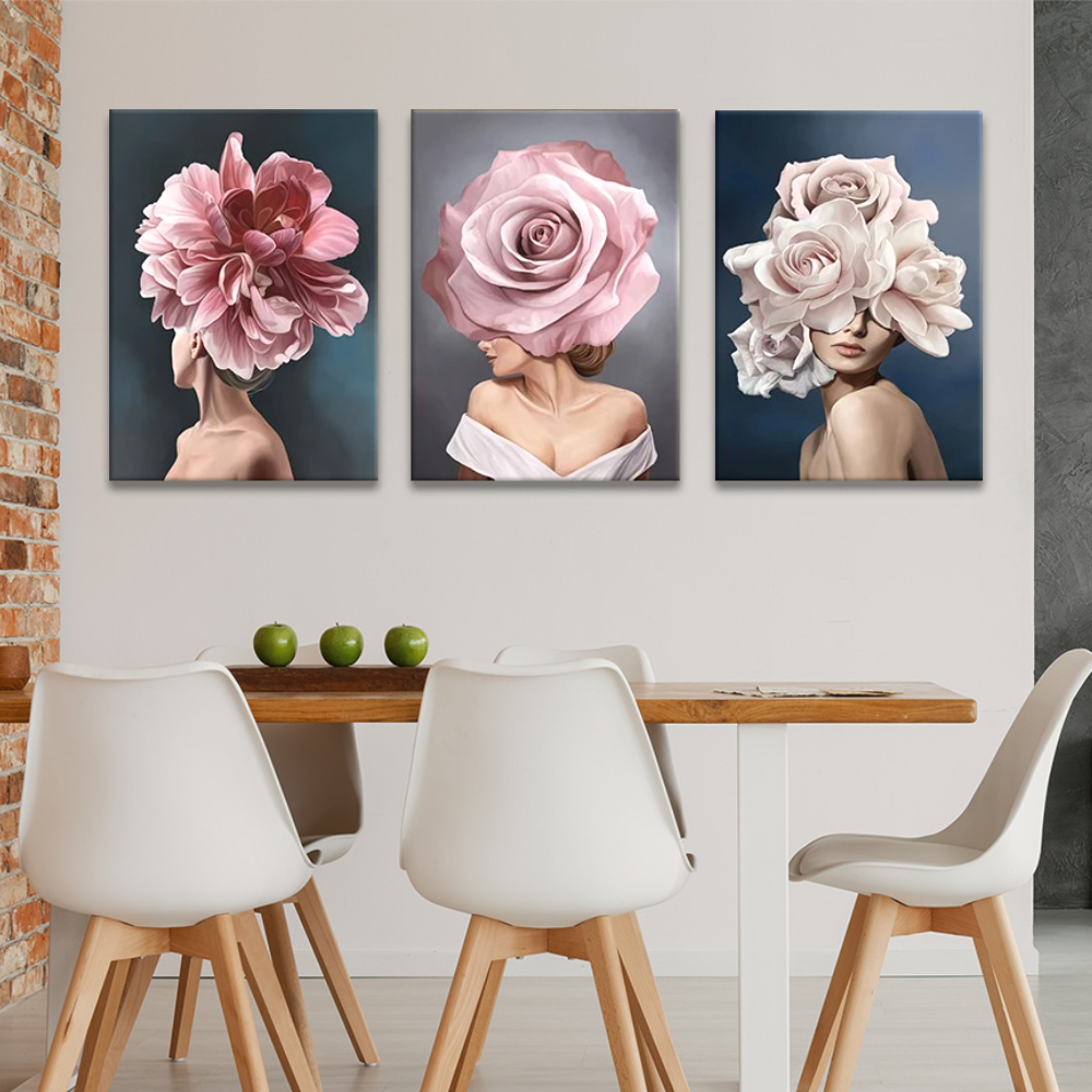 Tableau Visage Fleur main image 1