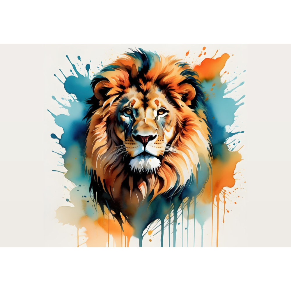 Tableau tête de lion coloré – Image 2