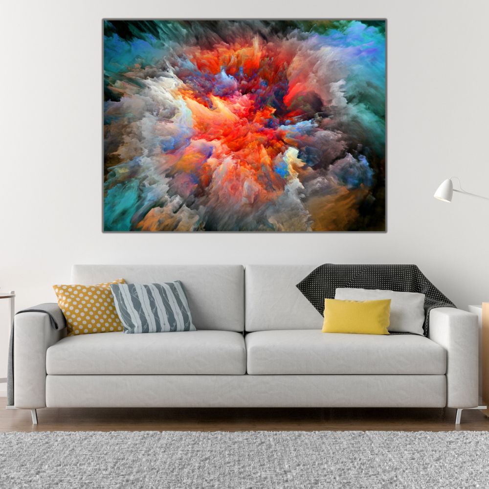Tableau contemporain et abstrait coloré • Tabloide