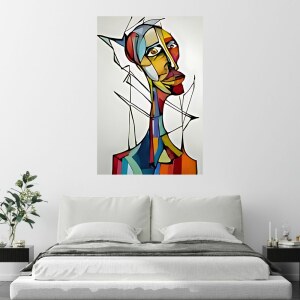 Tableau contemporain abstrait homme